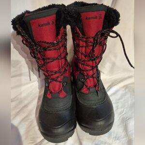 Kamik Black and Red Winter Boots